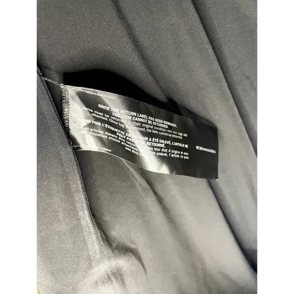 NWT BCBG MaxAzria Black Asymmetric Midi Dress Size M - Picture 12 of 13